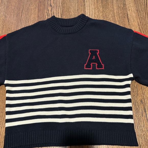 Anthropologie Navy and Red Striped Sweater - Picture 6 of 11